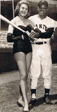 Lugene with Willie Mays promoting Damn Yankees